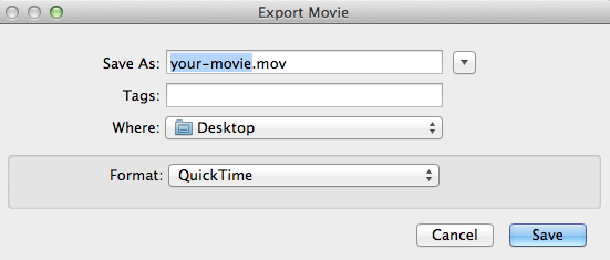 Exporting a MP4 Movie