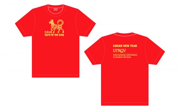 Pro Bono & Service: Lunar New year 2018 T-Shirt Design for UTRGV International Admissions & Student Services