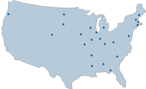 US Map of Acme Distributors